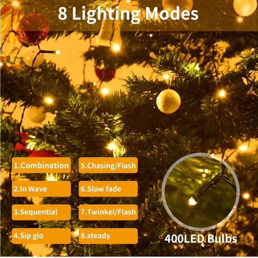 Christmas Tree‎ Lights 400 LED, Christmas Tree, 6.6FT x 16 Lines Fairy Lights